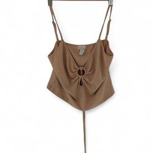 Women's Tan and Brown Blouse